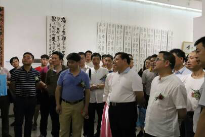 全國(guó)人大代表、中國(guó)書協(xié)理事、湖南省文化廳副廳長(zhǎng)、湖南省書法家協(xié)會(huì)主席鄢福初觀展