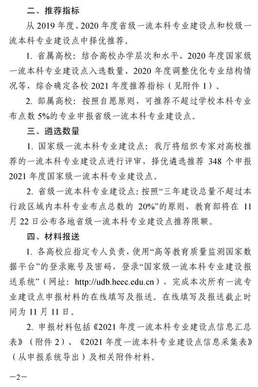 1_湘教通〔2021〕295號　關(guān)于開展2021年度國家級和省級一流本科專業(yè)建設(shè)點(diǎn)報(bào)送工作的通知_頁面_2
